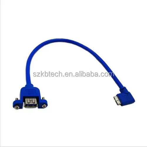패널 마운트 USB 3.0 여성 직각 마이크로 B USB 남성 케이블