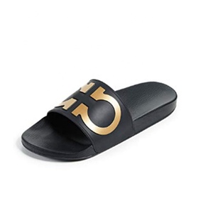 2019 China último diseño de logotipo personalizado de oro de impresión en Color de la PU de verano diapositiva de sublimación zapatilla sandalia - Product Image 1