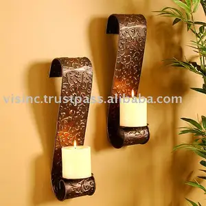Iron wall candle holder for decoration on sale