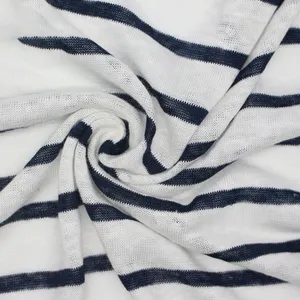 Tissu de lin teint en fil, 100% lin, rayé, fabriqué, avec réduction sur offre promotionnelle