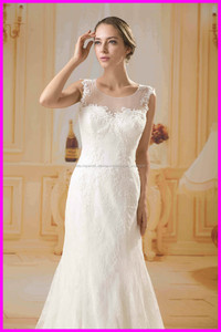 2015 guangzhou moda del cordón del vintage sleevesless una línea de vestidos de novia con ver <span class=keywords><strong>a</strong></span> través de la espalda AG072 - Product Image 3