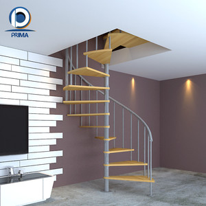 <span class=keywords><strong>Escalier</strong></span> en colimaçon en acier inoxydable avec marches en bois massif, prix, échelle ronde - Product Image 6
