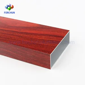 אלומיניום צינור מרובע עבור מרפסת פרופיל עץ צבע forchun אלומיניום