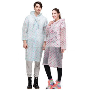 नई मुद्रित पदोन्नति पुन: प्रयोज्य लाल डॉट्स के साथ ईवा रेनकोट - Product Image 1