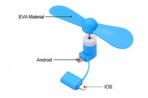 2-in-1 Micro-USB Mini-Ventilator Tragbarer Handventilator für Android iOS Mini-Ventilator für iPhone 7 Plus 6 für Samsung für Galaxy S7 Mobiltelefon - Product Image 3