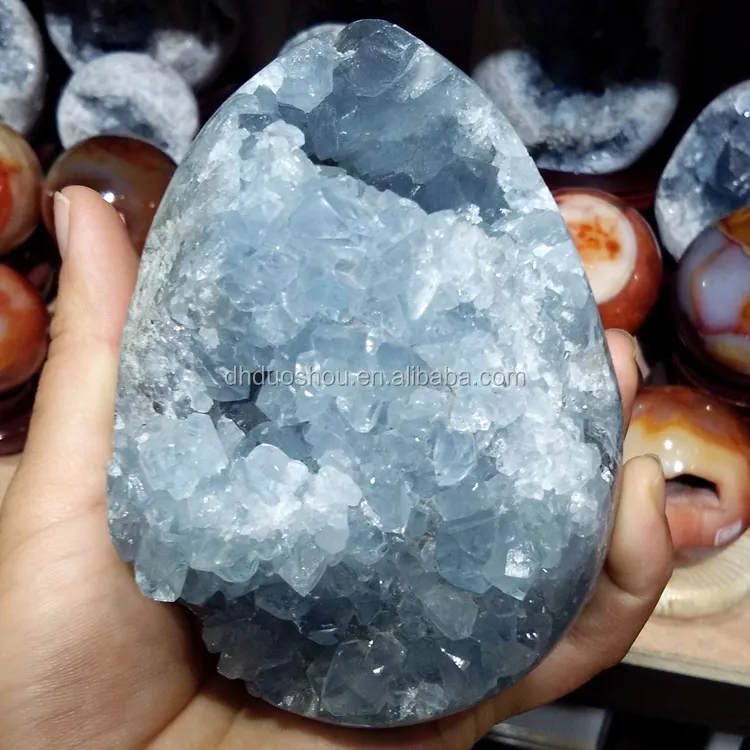 Natuurlijke Ruwe Ruwe Celestite Kwartskristal Geode Steen Specimen Groothandel