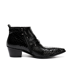 Botas <span class=keywords><strong>de</strong></span> punta puntiaguda para hombre, botas masculinas informales a la moda, <span class=keywords><strong>de</strong></span> color negro - Product Image 5