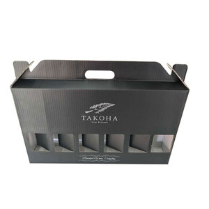 Lot de 3 boîtes en papier ondulées, impression personnalisée, pour bouteille de bière, <span class=keywords><strong>vin</strong></span>, avec poignée et cordon, 50 pièces, 3, 6, 12 - Product Image 4