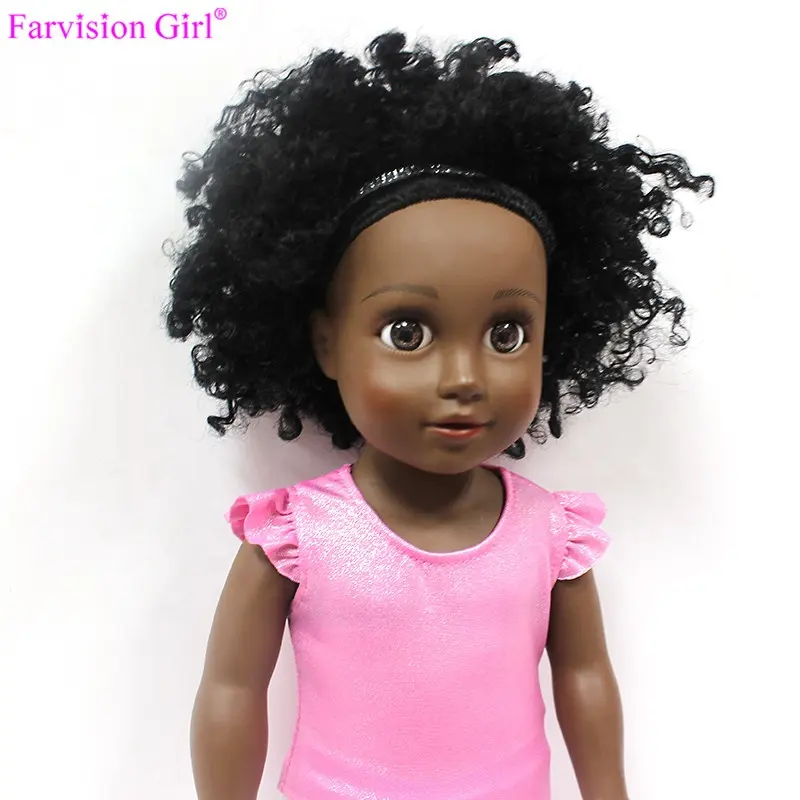 Bambola nera Afro Pelle Africano panno bambola 18 '' corpo In Plastica