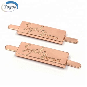 Rectángulo marca nombre luz oro placa personalizada <span class=keywords><strong>Metal</strong></span> bolso Logo etiqueta para bolsa uso - Product Image 6