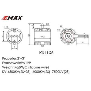 EMAX RS1106 6000KV <span class=keywords><strong>Micro</strong></span> Brushless Motor CW Chủ Đề cho <span class=keywords><strong>FPV</strong></span> Racer Drone <span class=keywords><strong>Quadcopter</strong></span> - Product Image 5