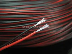 Kabel Flat Kembar Hitam Merah 2Core 0.5Mm 0.75Mm untuk Penerangan LED