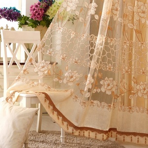 Topfinel Giallo Stampa Floreale Tulle <span class=keywords><strong>Tende</strong></span> per Finestra Filato Elegante per <span class=keywords><strong>Soggiorno</strong></span> camera Da Letto Tenda Della Porta Della Cucina <span class=keywords><strong>Tende</strong></span> - Product Image 3