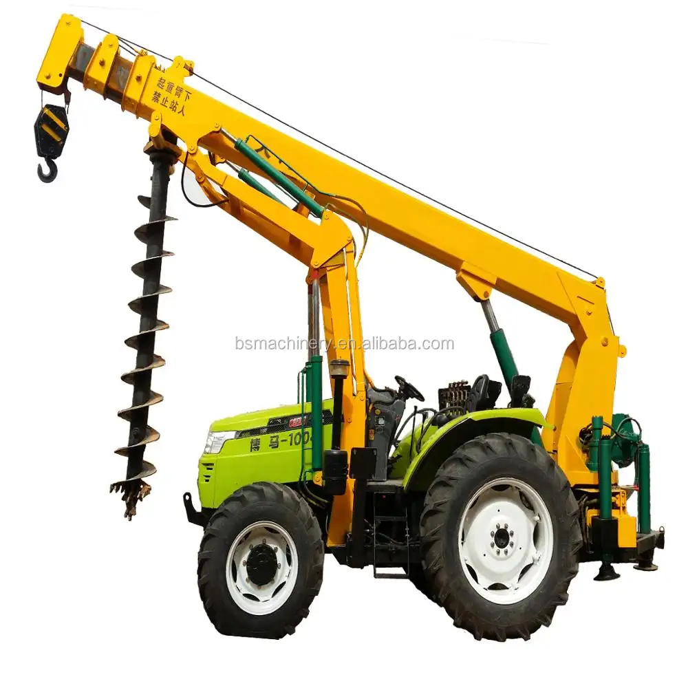 BOMR Tractor Mounted Post Hole Digger For Power Construction Pole Erection Machine