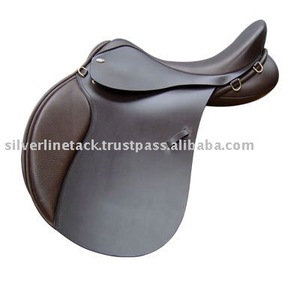 Silla de Montar Inglesa Multiusos de Resistencia con Cuero Genuino y Estructura de Plástico/Madera para Equitación - Product Image 2