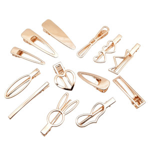 Barrettes pour <span class=keywords><strong>cheveux</strong></span> en alliage de canard, pinces à <span class=keywords><strong>cheveux</strong></span>, haute qualité, lapin, cœur, métal, pour filles, vente en gros, 5/100 pièces - Product Image 1