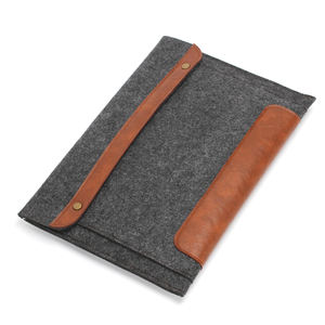 High Quality <strong>Customized</strong> Wholesale Felt Leather Laptop Cover Business <strong>Case</strong> Document Bag <strong>Computer</strong> Storage Sleeve for Office Use - Product Image 2