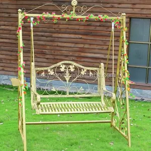 LDJ601 antike Garten Gold dekorative Eisens tühle