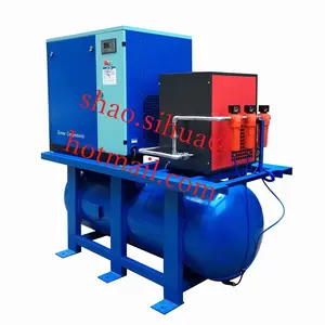 5.5KW 10bar combined screw compressor include air tank and refrigerator dryer