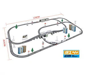 Dwi dowellin carro eletrônico brinquedo, 914cm trem, conjunto de brinquedos, pista com ponte