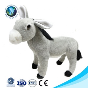 Commercio all'ingrosso realistico asino peluche grigio personalizzato farcito sveglio molle del bambino giocattoli di peluche asino - Product Image 5