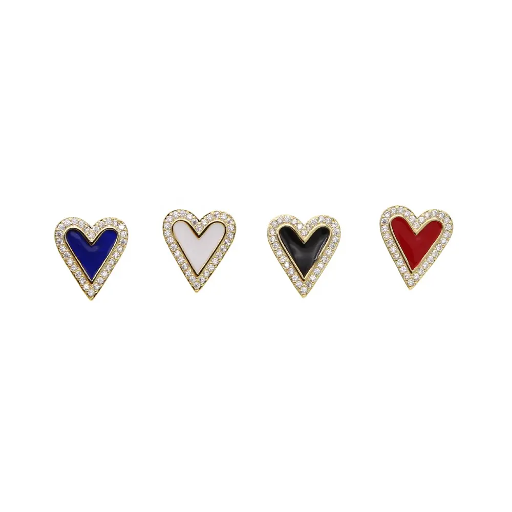 promotion valentines's gift lover gift cute lovely heart stud earring colorful enamel heart studs