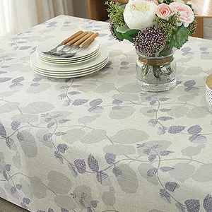 制造商最受欢迎的优雅印花亚麻桌布