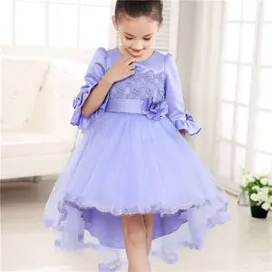 Feliz Navidad vestido de fiesta 2016 niños ropa de estilo europeo flor Grils vestidos de fiesta azul bebé vestido