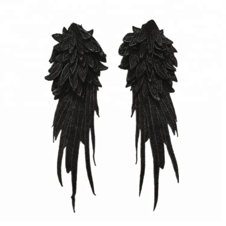 Hot sell angel wing embroidery applique embroidered large wings patch