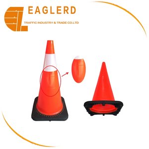 Yansıtıcı bant alanı siyah taban ile 28 ''3.3kg floresan turuncu PVC trafik konisi - Product Image 5