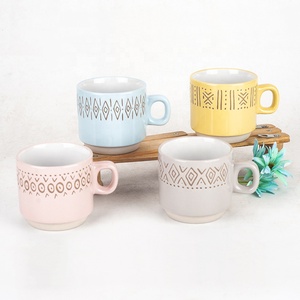 Taza de café de cerámica de 16oz, taza de café de 360 grados, con impresión a color, forma recta, gran mango en C - Product Image 4