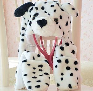 Campione gratuito peluche morbido donna bambini adolescenti cappello animale selvatico con cappuccio sciarpa guanti lunghi tasca/cappelli animali con zampe - Product Image 2