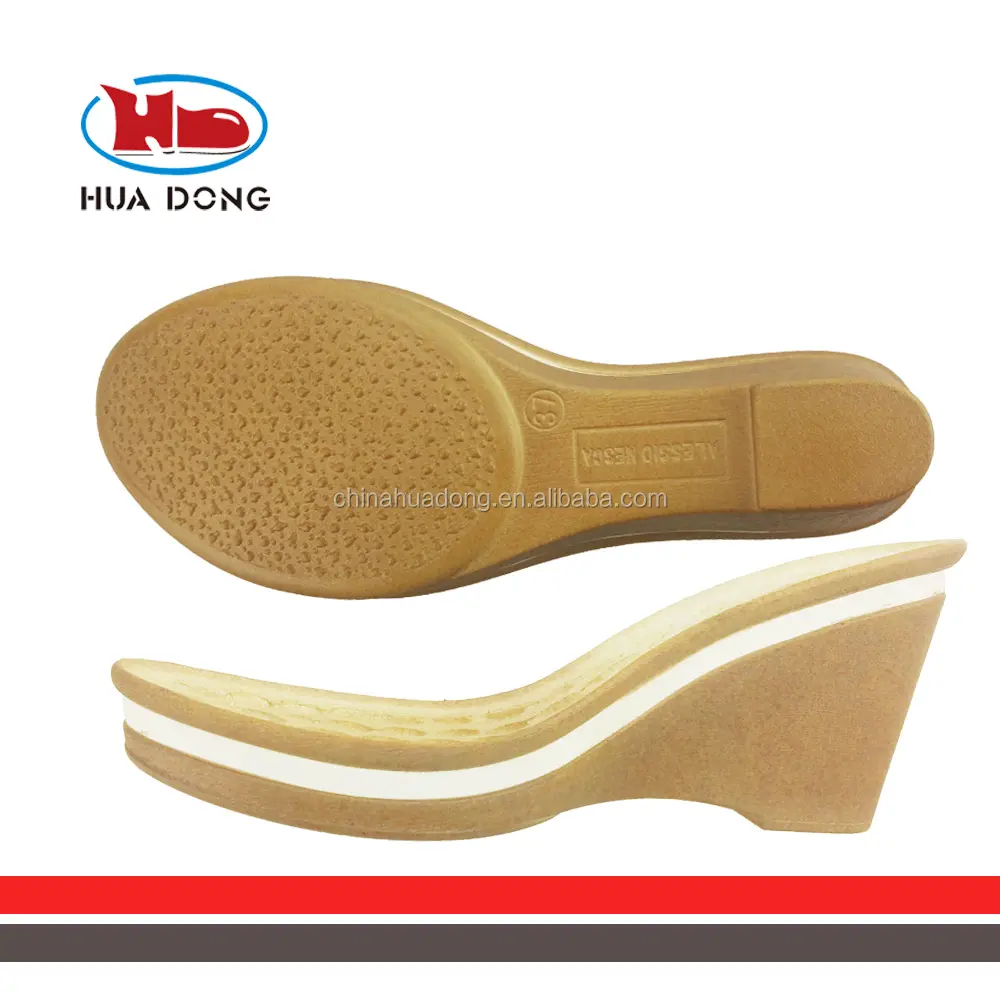 Tek Uzman HuaDong ahşap doku yüksek topuk moda rahat kadın ayakkabı yapımı için taban