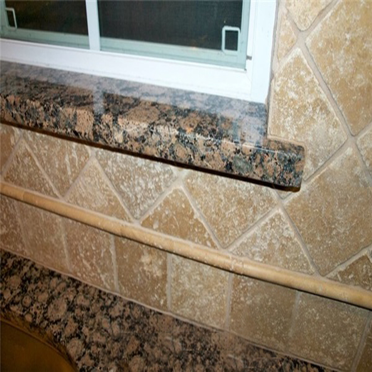 Hot Sale Granit Ambang Jendela, Coklat Bullnose Kusen Jendela