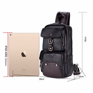 VICUNA POLO Trendige Brusttasche mit Vordertasche Neuerscheinung Casual PU-Leder Große Schwarze Umhängetasche Herrentasche - Product Image 2