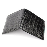 Dompet Kulit Buaya Pria Kualitas Tinggi Pemegang Kartu Dompet Hitam Binder Kustom Casing Logo Hemat Uang Dompet Penyimpan Kartu