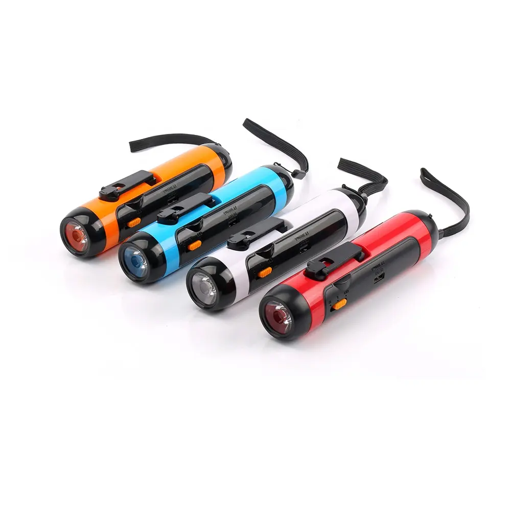 Outdoor Travel Mobile Phone USB Charging Taschenlampe Alarm FM Radio powerful Emergency Torch dynamo led hand crank flashlight