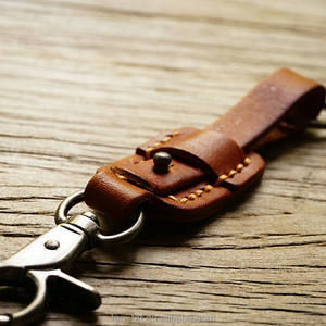 Genuine <b>Leather</b> Strap <b>Key</b> Chain Ring - Product Image 1