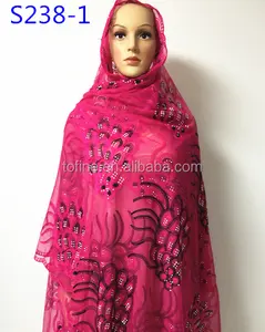 Good quality hot-selling beautiful African embroidery scarf for women