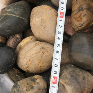 Testa emisferica serbatoio naturale piatto caduto <span class=keywords><strong>fiume</strong></span> lucido pietra nera ciottolo per l'abbellimento - Product Image 1
