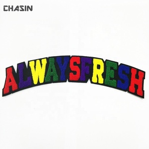 Patch en chenille personnalisé ALWAYSFRESH, lettres en chenille, patchs en chenille, lettres à <span class=keywords><strong>coudre</strong></span> sur le dos pour les vêtements - Product Image 1