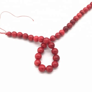 Perles de corail rouge naturel de bonne qualité, rondes, 6 mm, 8 mm, 10 mm - Product Image 6