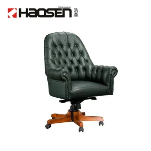 Haosen rafflo k208 cadeira luxuosa de couro, escritório com casters