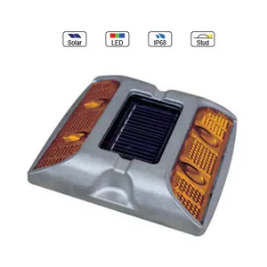 Solar Powered (Charging) LED Reflective Road Stud(Cat Eye/ Pavement Marker) MS-100D(Double Side Aluminum Alloy Waterproof IP68)