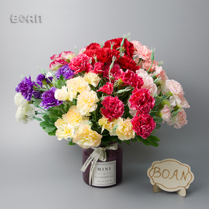 Flores decorativas de clavel florales artificiales duraderas y brillantes de bajo precio chino para floristas - Product Image 2