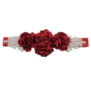 Cinturón de <span class=keywords><strong>boda</strong></span> hecho a mano con diamantes de imitación y perlas para embarazadas, cinturón de maternidad con flores y rosas 3D - Product Image 4