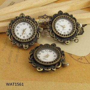 Esfera de reloj Vintage de bronce antiguo con forma de flor para bricolaje - Product Image 1