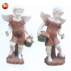 Statuettes personnalisées en marbre naturel sculpté à la main, Sculptures de personnages de fille, ange ailé de la victoire, vente en gros, 12 pièces - Product Image 6