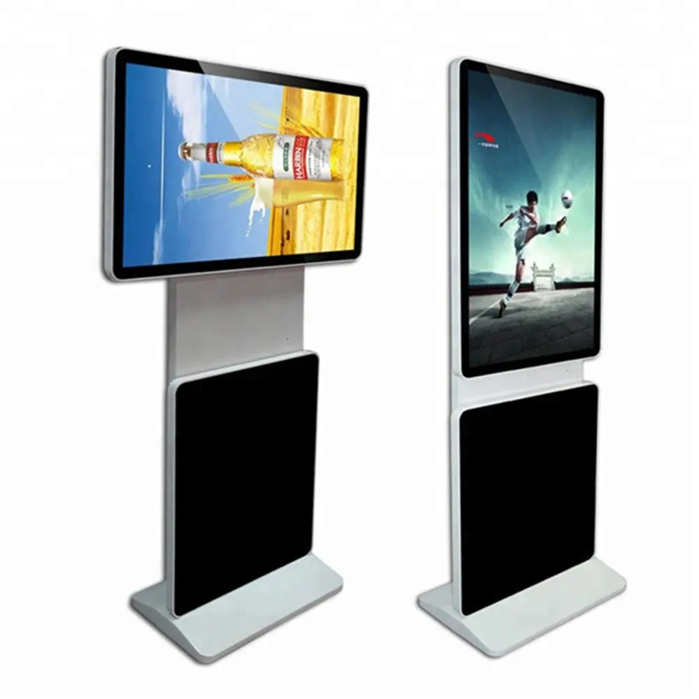 43 дюймов автоматический вращающийся экран для рекламы digital signage напольная подставка с разделенным экраном