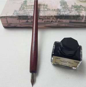 Set di penne In legno per <span class=keywords><strong>calligrafia</strong></span> Set di 6 <span class=keywords><strong>pennini</strong></span> In 1 inchiostro stazionario Set di penne regalo - Product Image 3